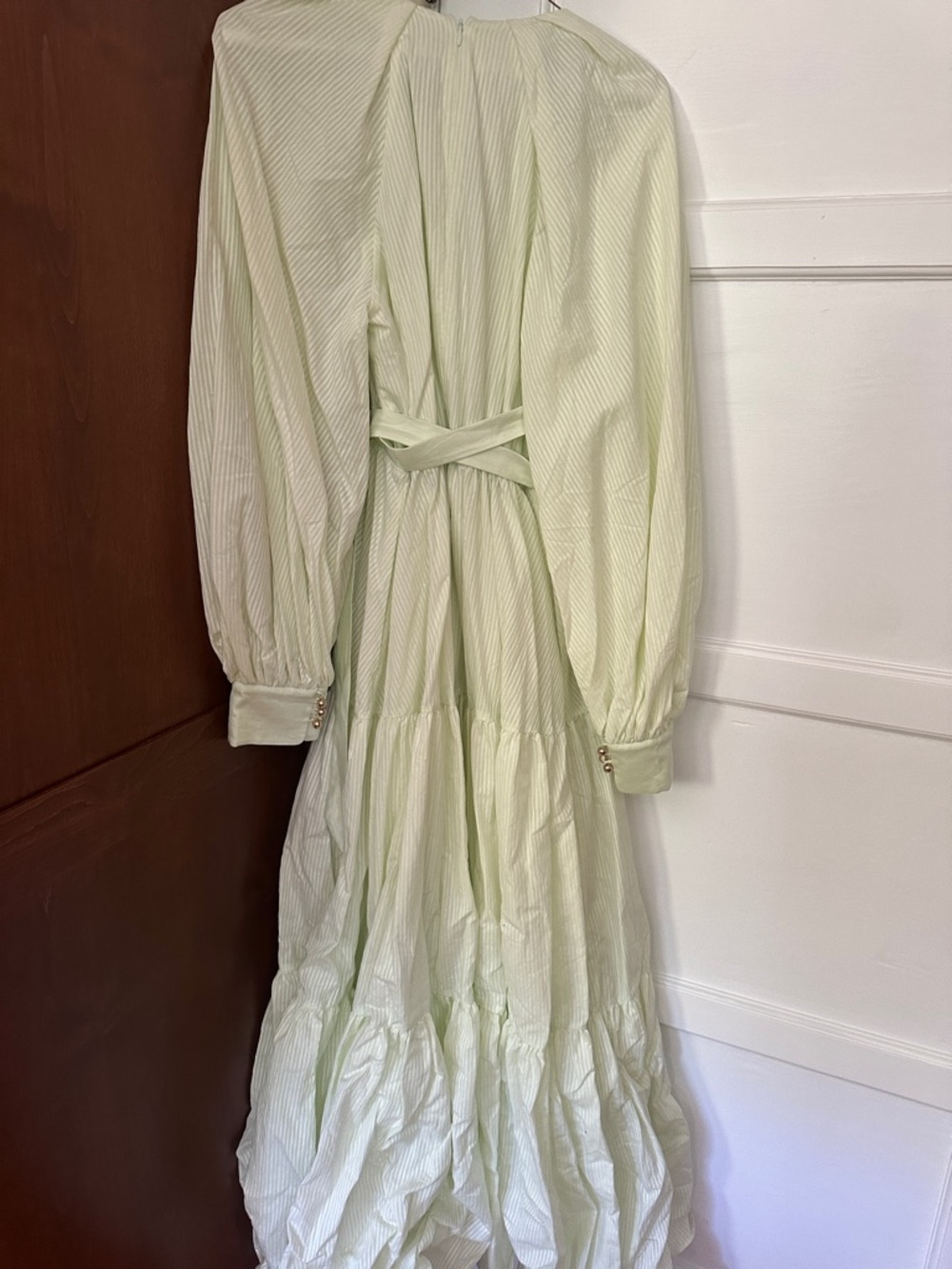 Acler Pale Green Striped Maxi Dress - Picture 3 of 3